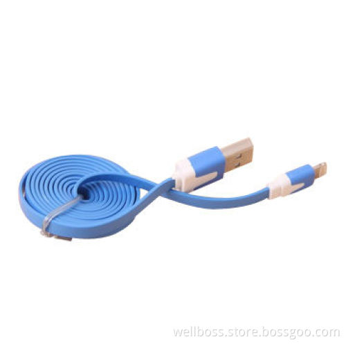 Colorful flat USB cable for iPhone 5